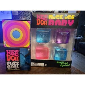 NeeDoh Nice Ice Baby Fuzz Ball  Ball Color Change  Lot 3